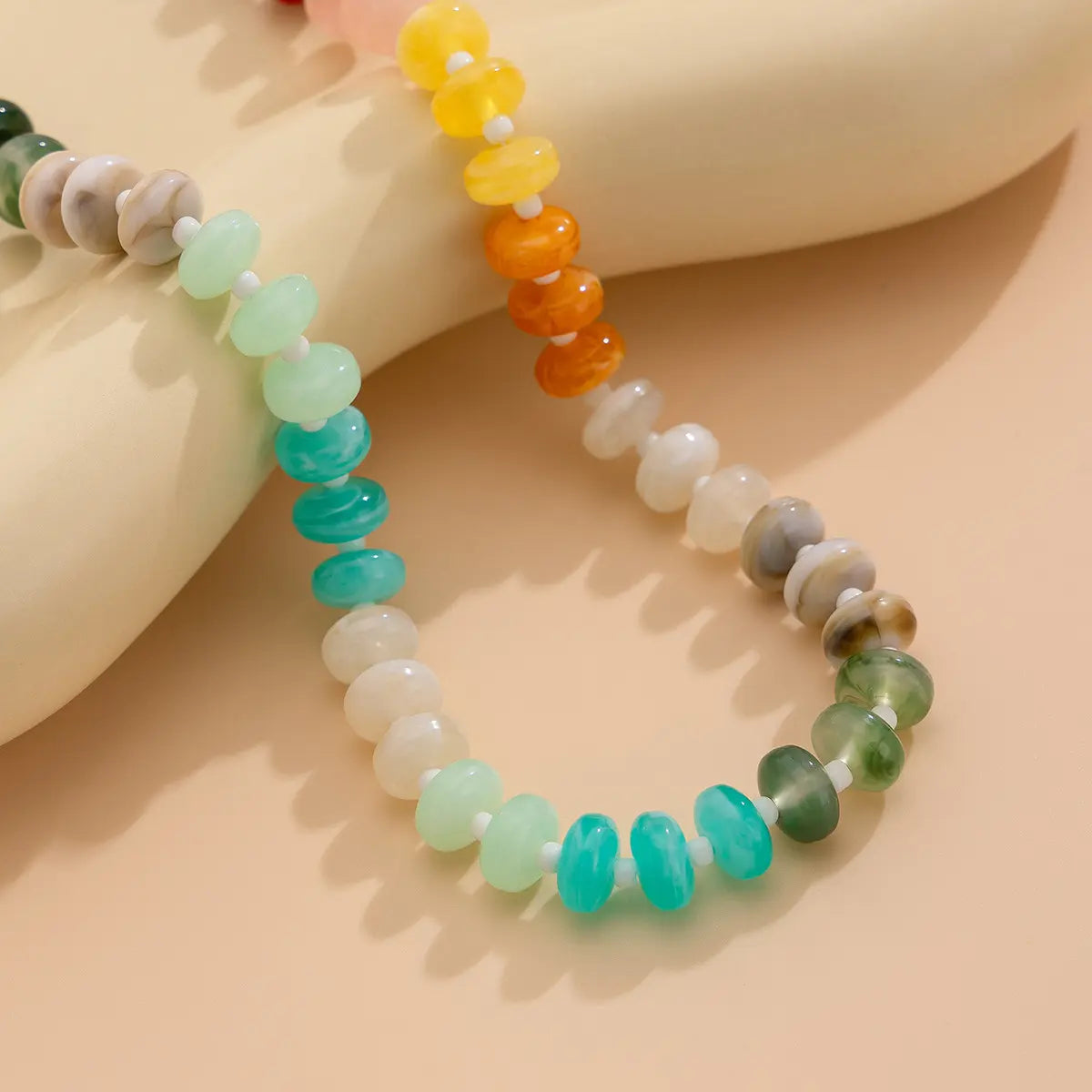 Cool Harmony - Rainbow Bead Necklace